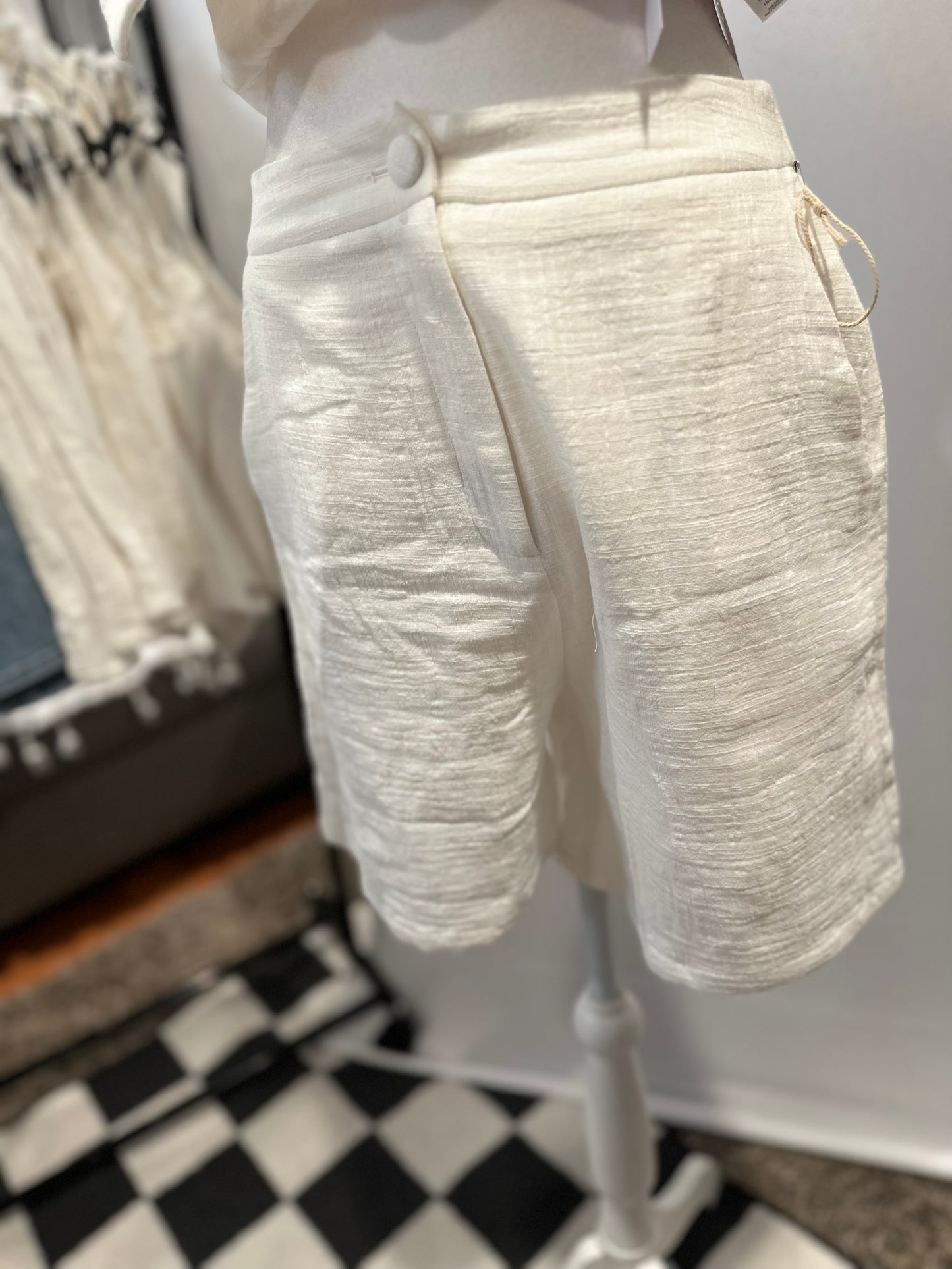 Linen Luxe High-Waist Shorts"