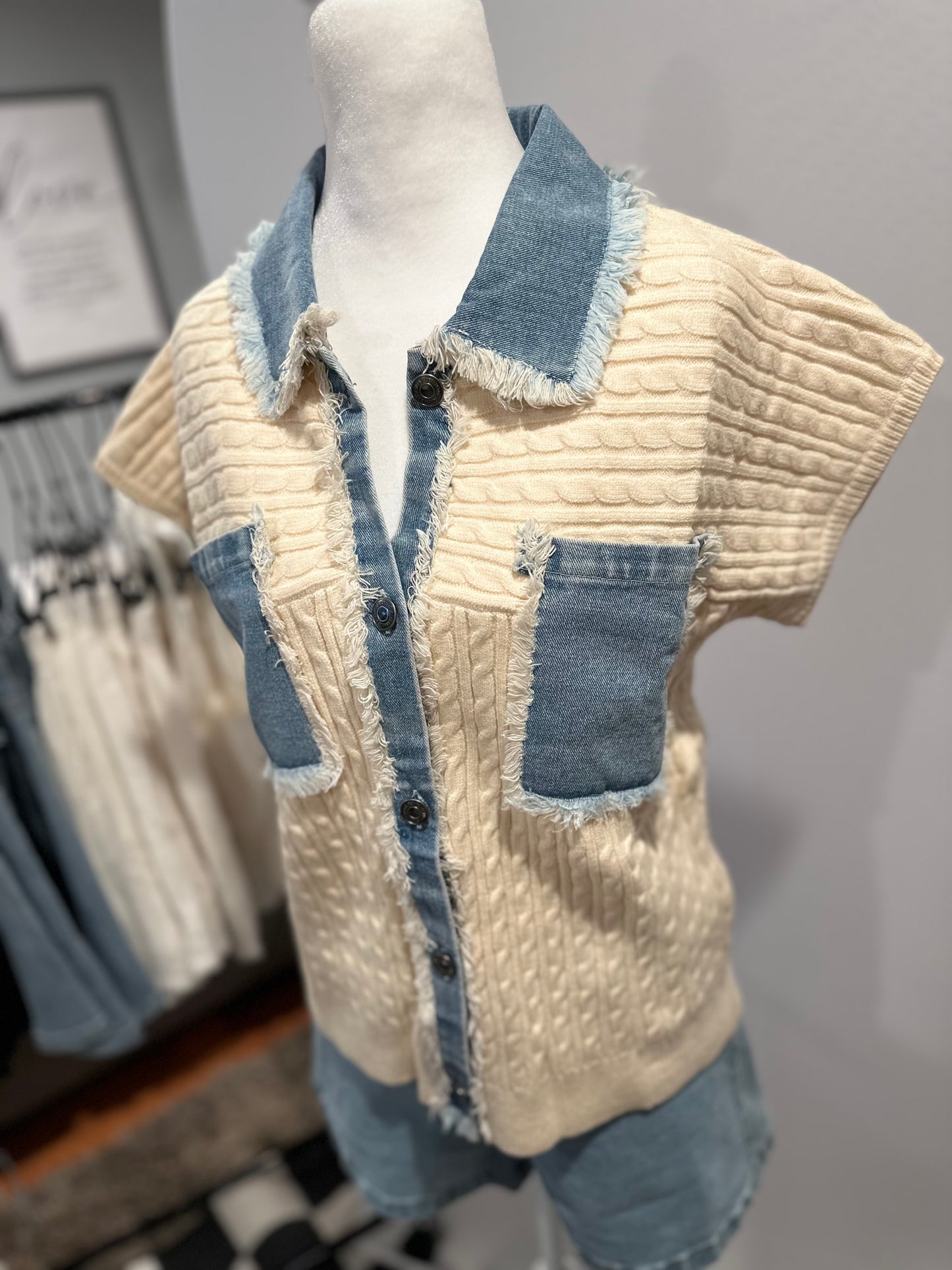 Denim Dreams Sweater Vest