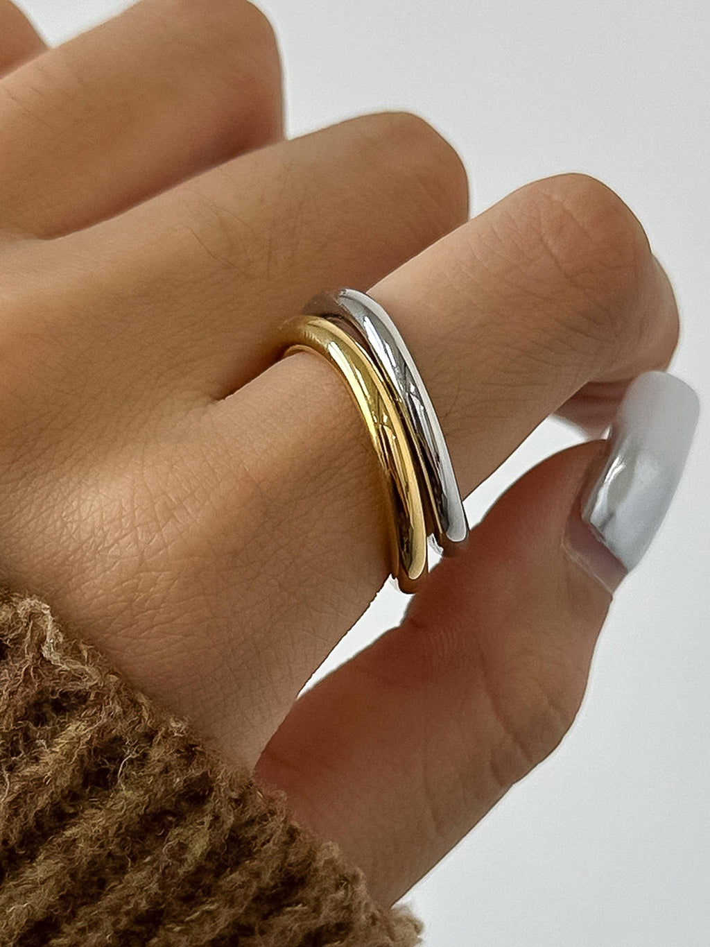 Andrée 18K Gold Non-Tarnish Double Two Tone Ring: Multi-Colored