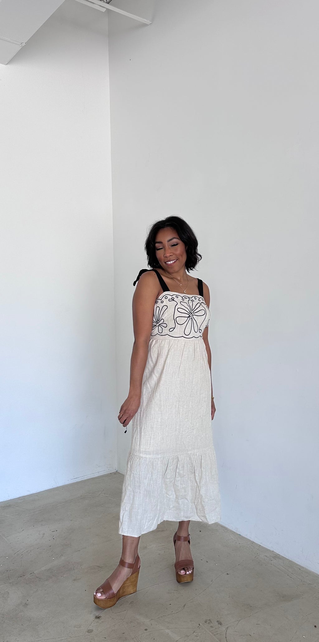 Marlowe Embroidered Midi Dress