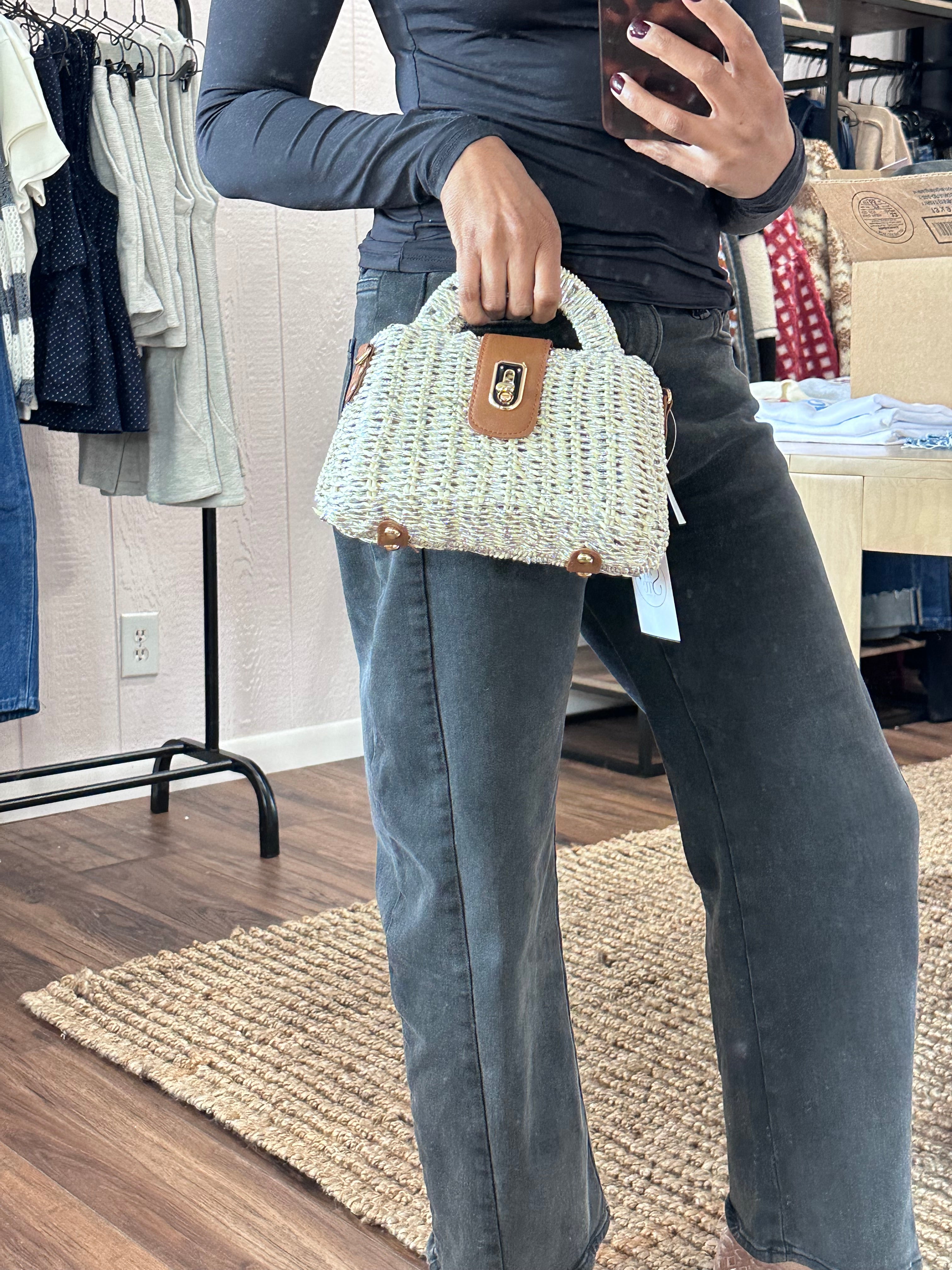 The Marbella Woven Bag - Silver