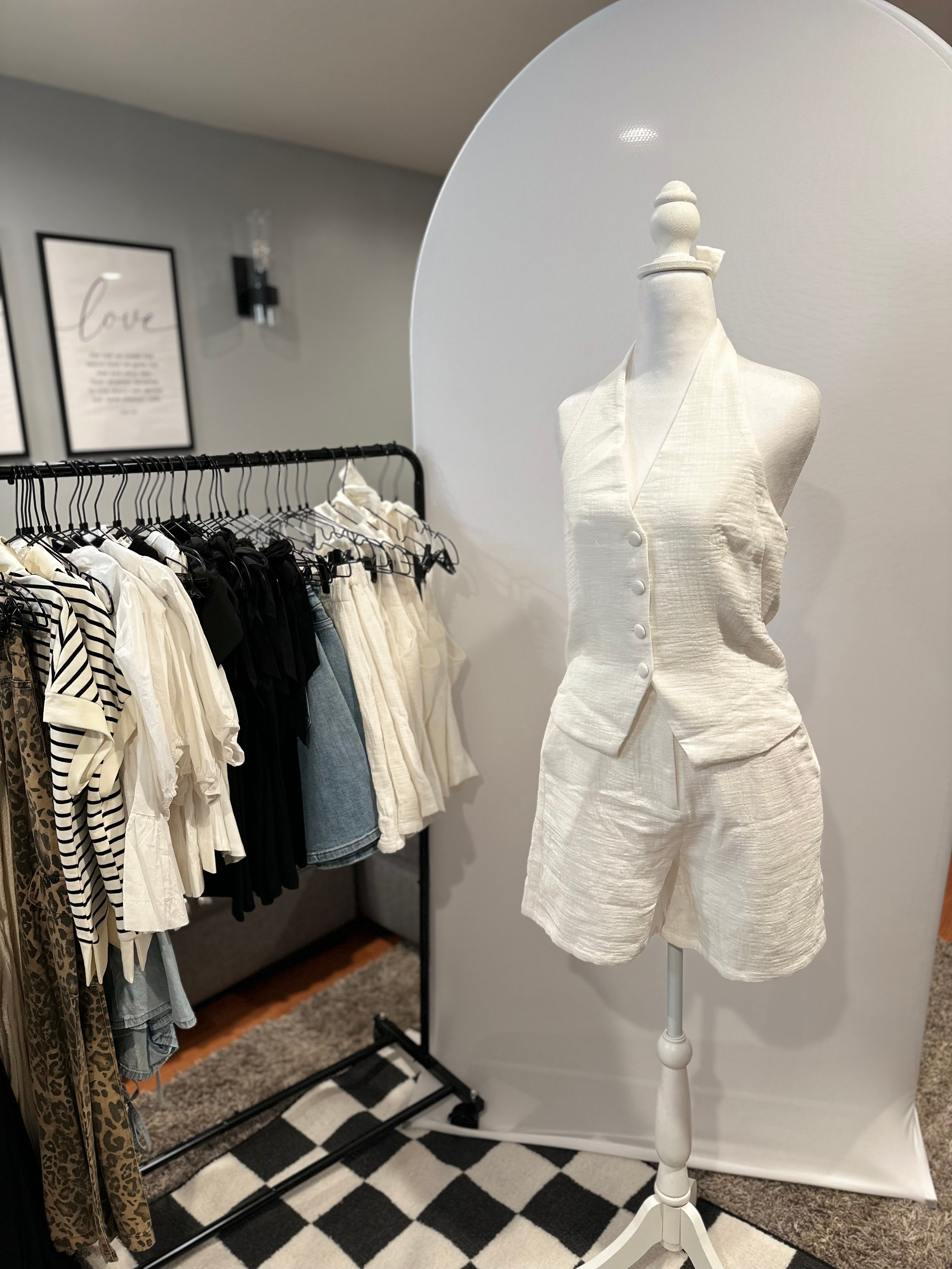 Linen Luxe Halter Vest