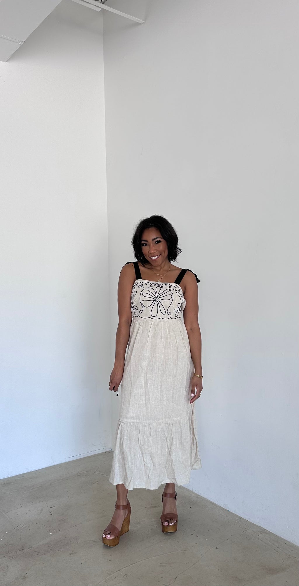 Marlowe Embroidered Midi Dress