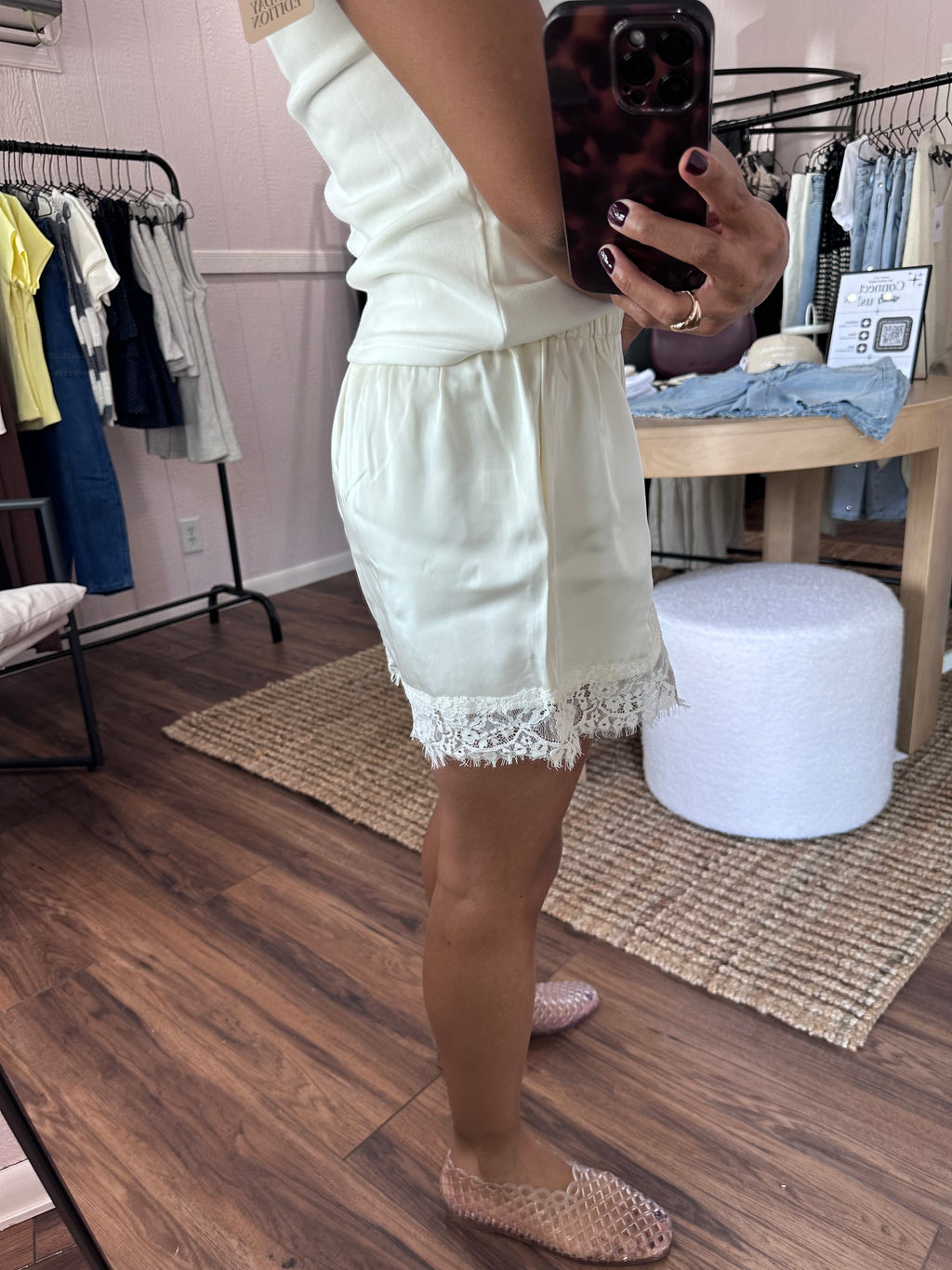Champagne Lace Lounge Shorts