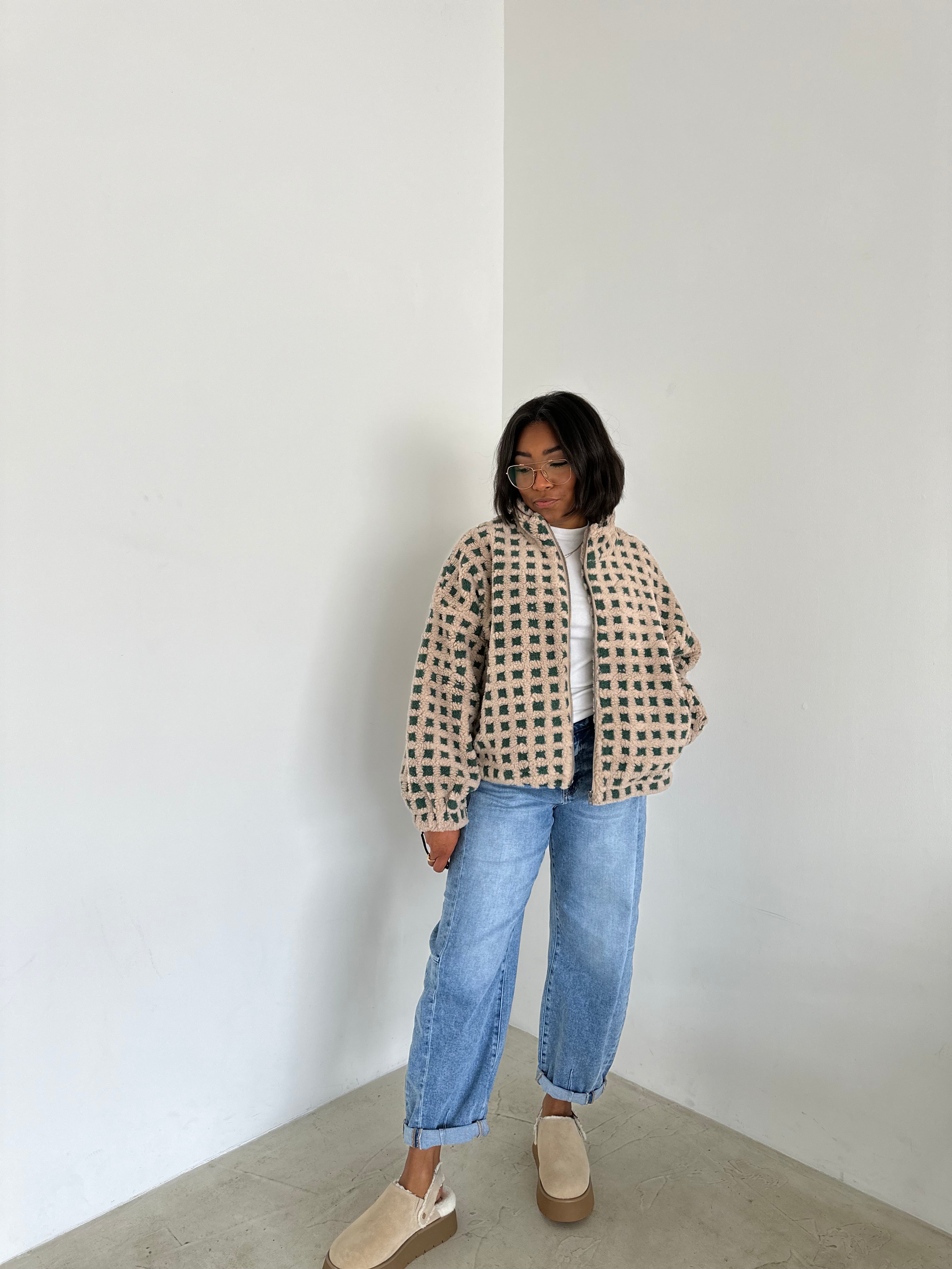 The Cozy Check Sherpa Jacket