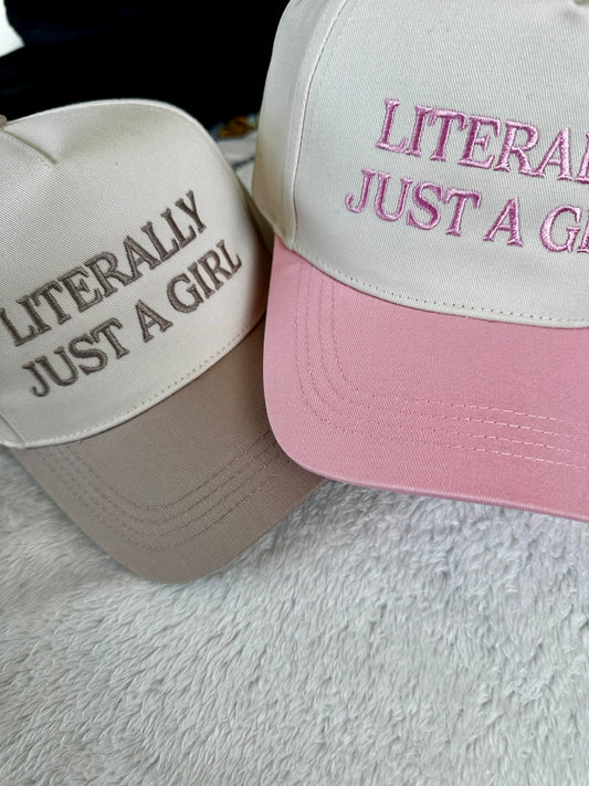 “Just a girl” cap pink