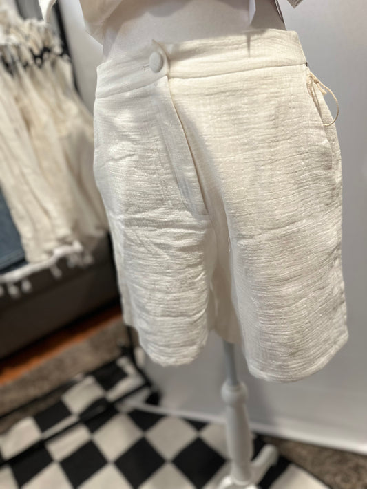 Linen Luxe High-Waist Shorts"