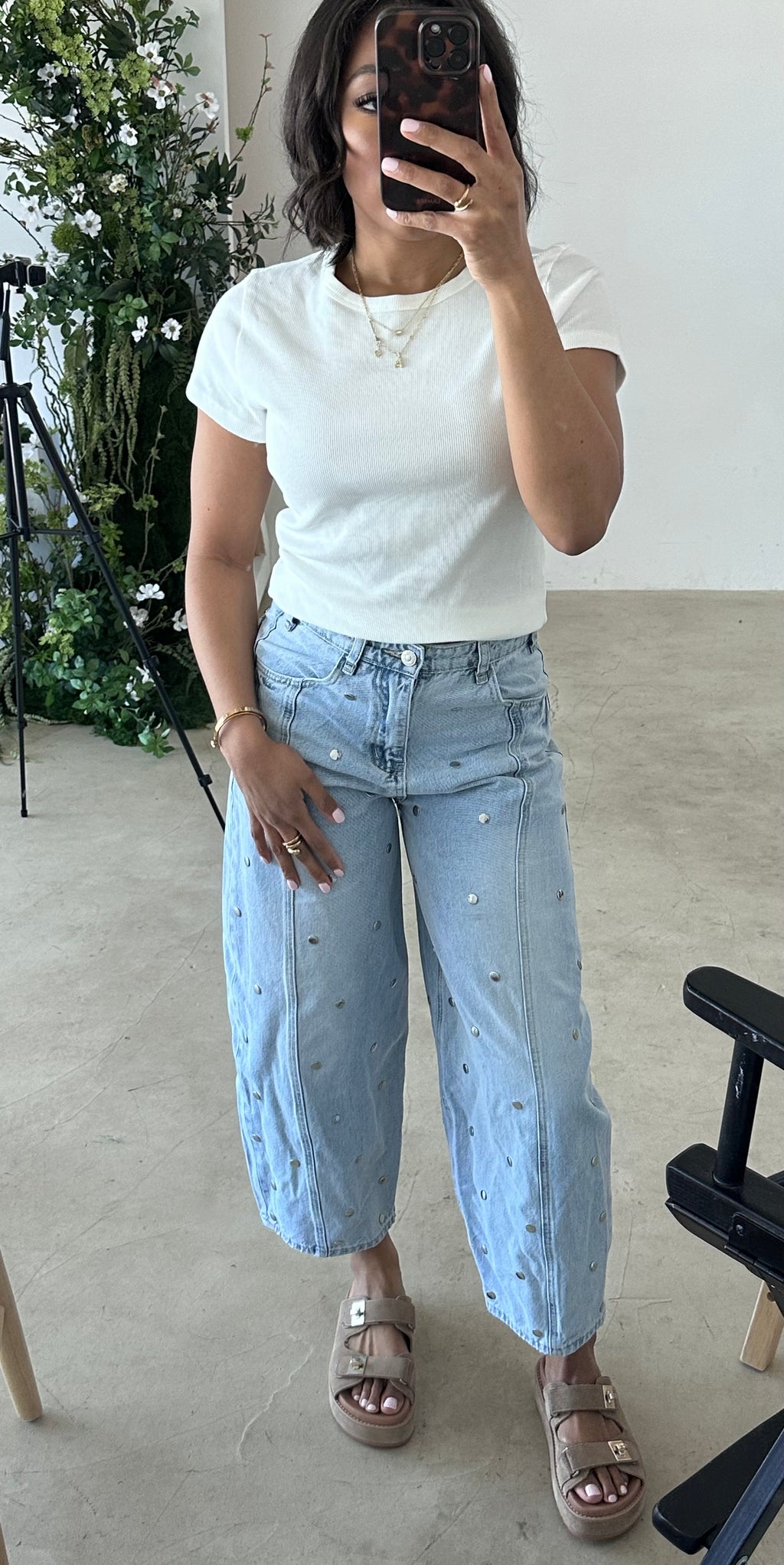 Sienna Studded Jean -Barrel