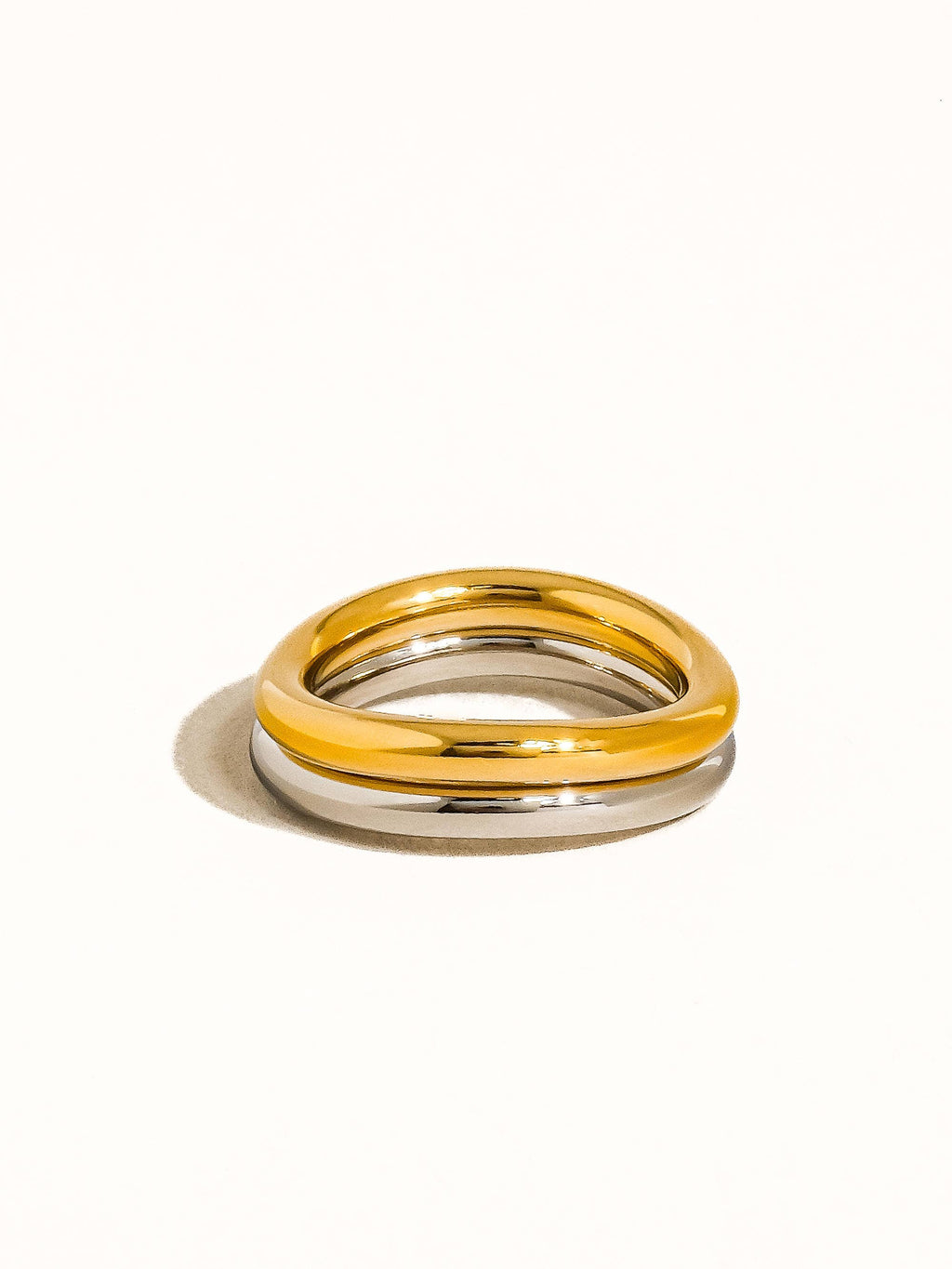 Andrée 18K Gold Non-Tarnish Double Two Tone Ring: Multi-Colored