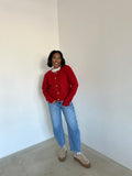 Snowflake Bliss Cardigan - Scarlet