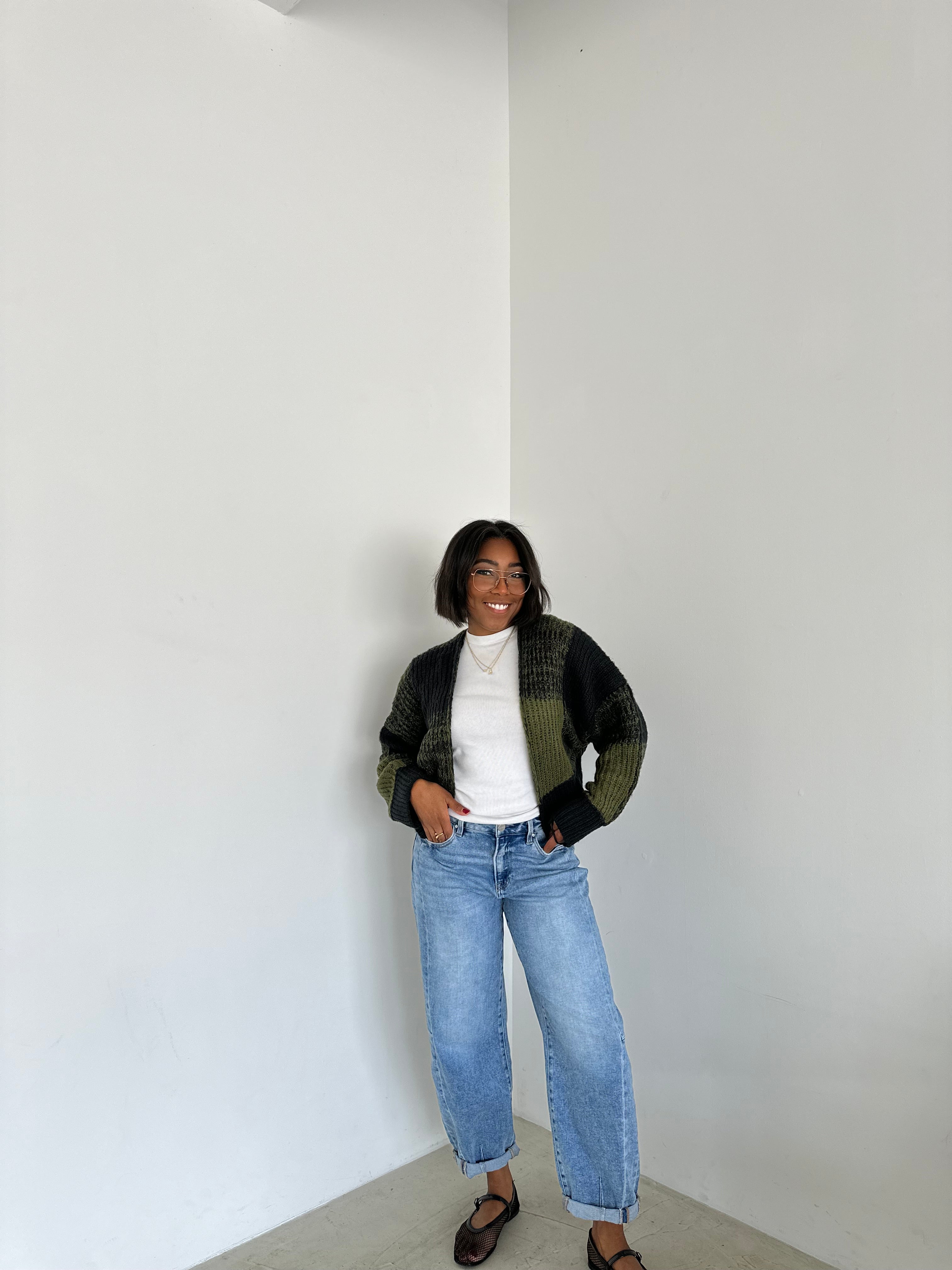 The Evergreen Check Cardigan