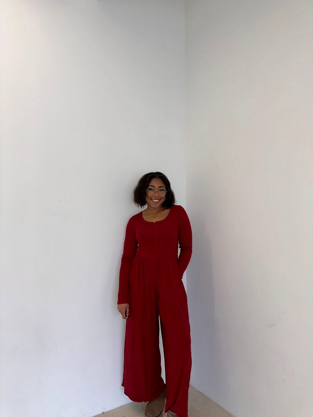 Addams Jumpsuit Festive Red