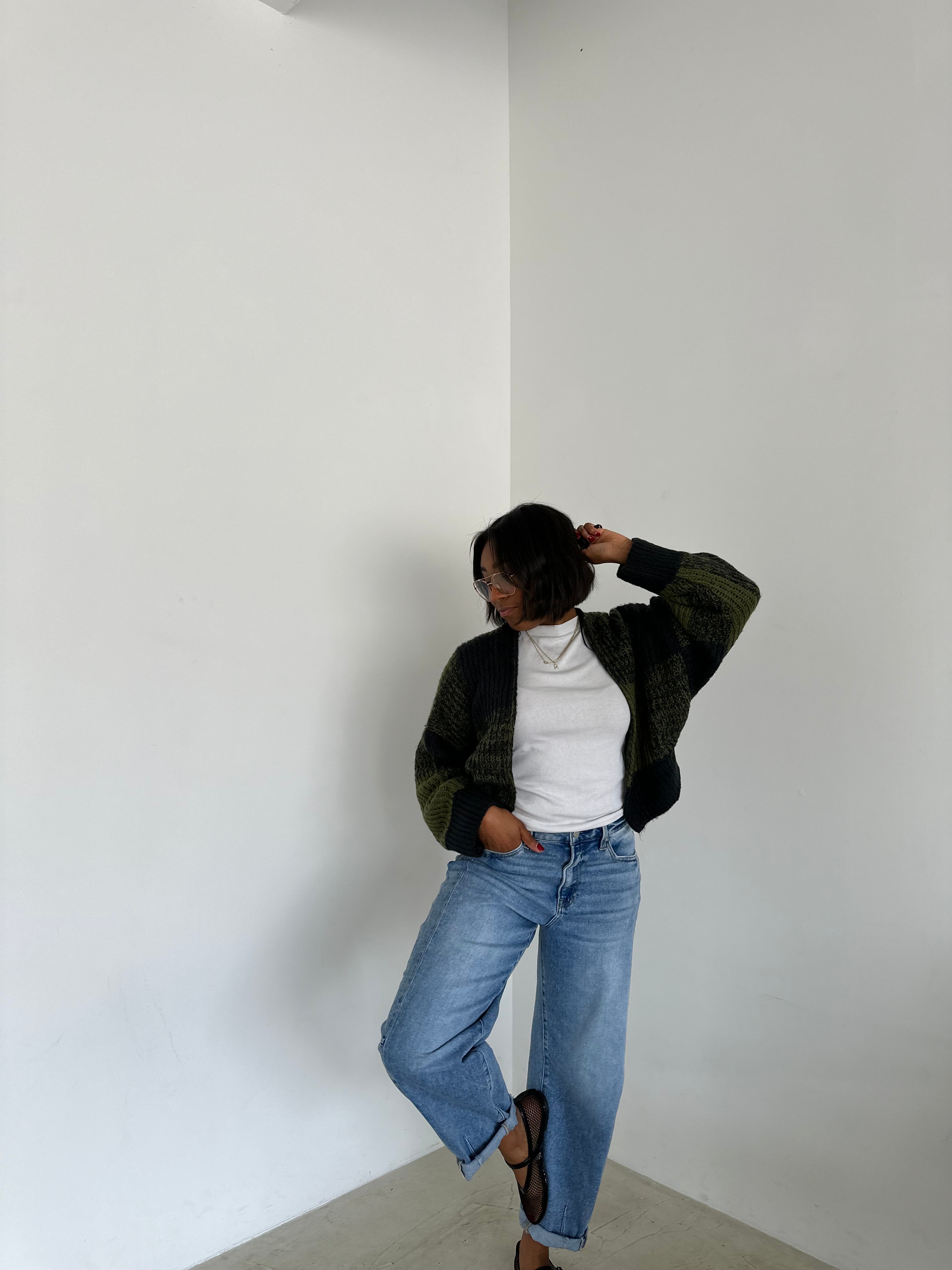 The Evergreen Check Cardigan