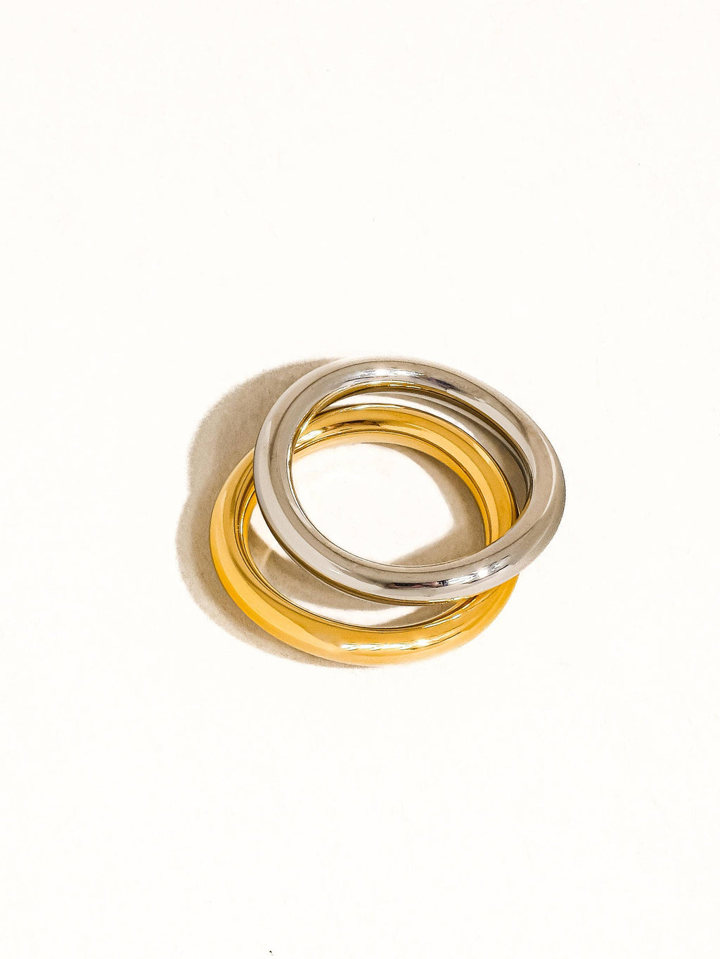 Andrée 18K Gold Non-Tarnish Double Two Tone Ring: Multi-Colored