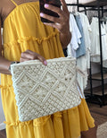 Cassie Crochet Clutch Tassel Bag - Ivory