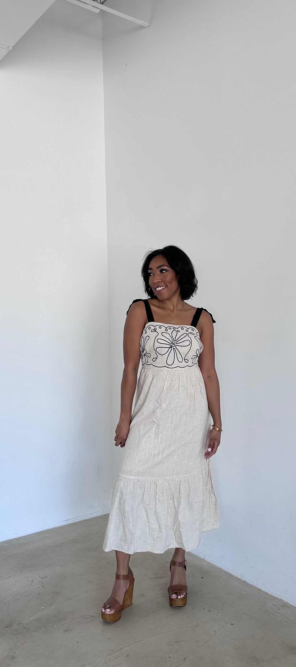 Marlowe Embroidered Midi Dress