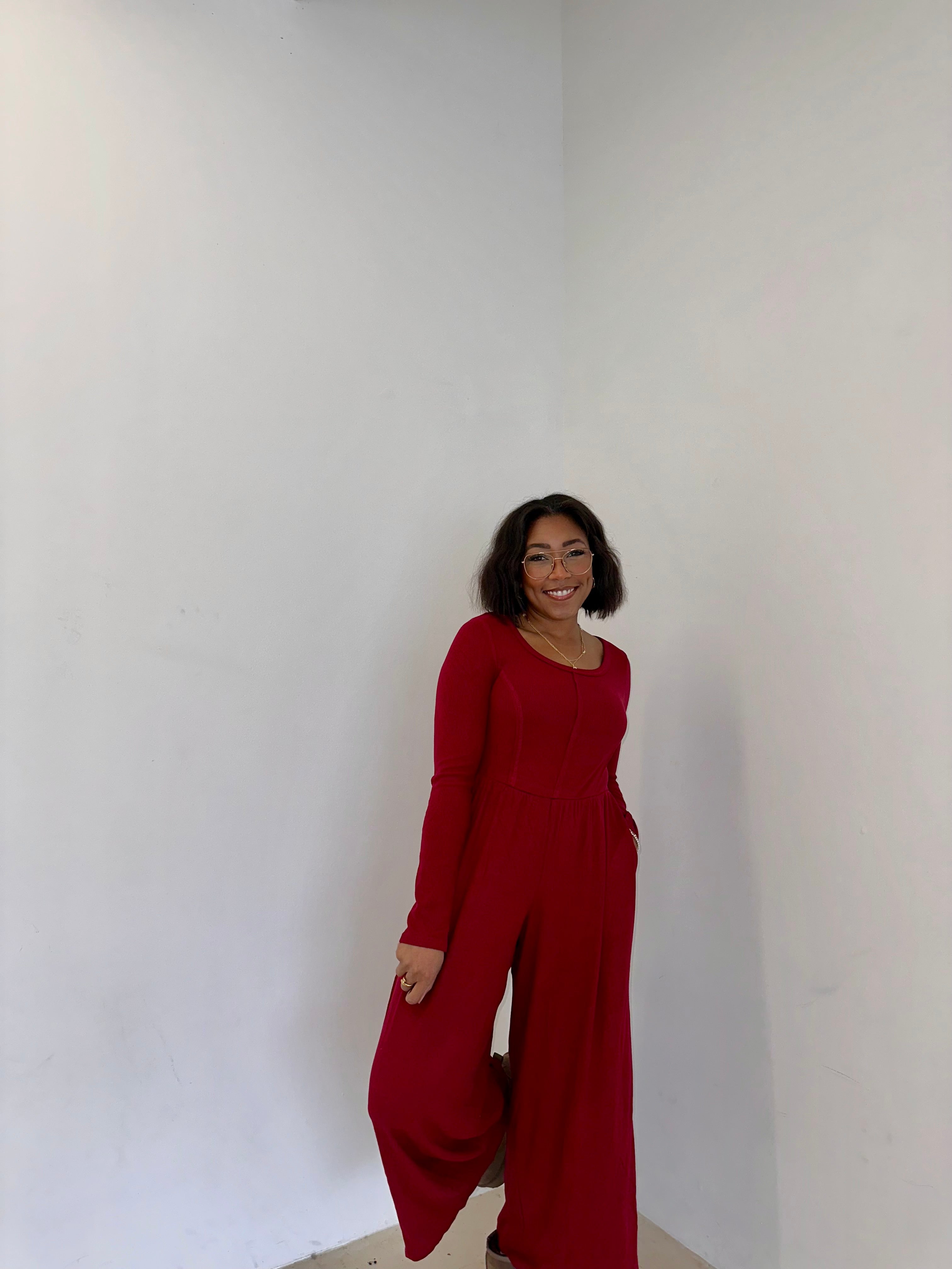 Addams Jumpsuit Festive Red