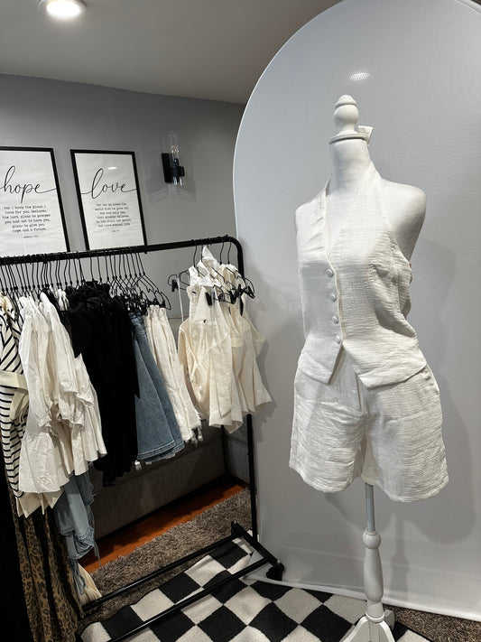 Linen Luxe High-Waist Shorts"