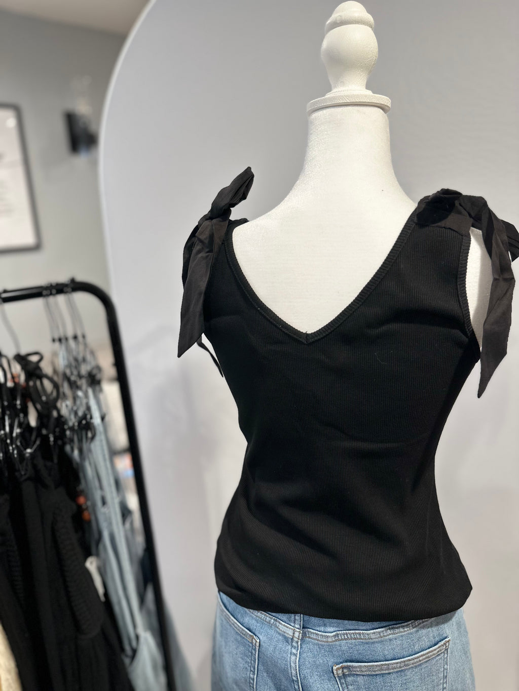 Charlotte Tie-Shoulder Ribbed Tank