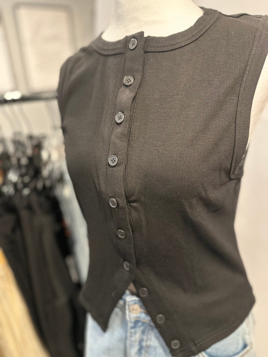 Beauty Button up Top - Black