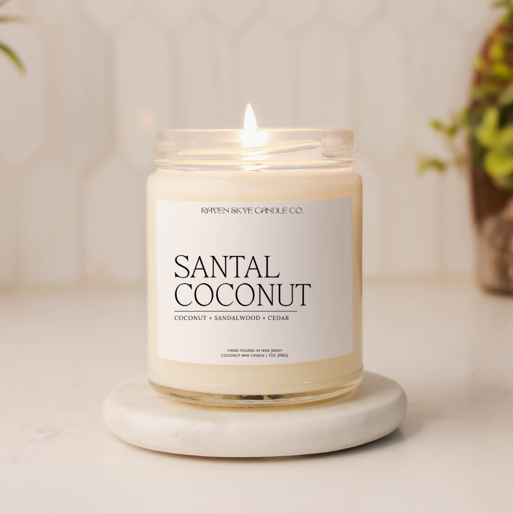 Santal Coconut - 7oz. Clear Glass Scented Candle