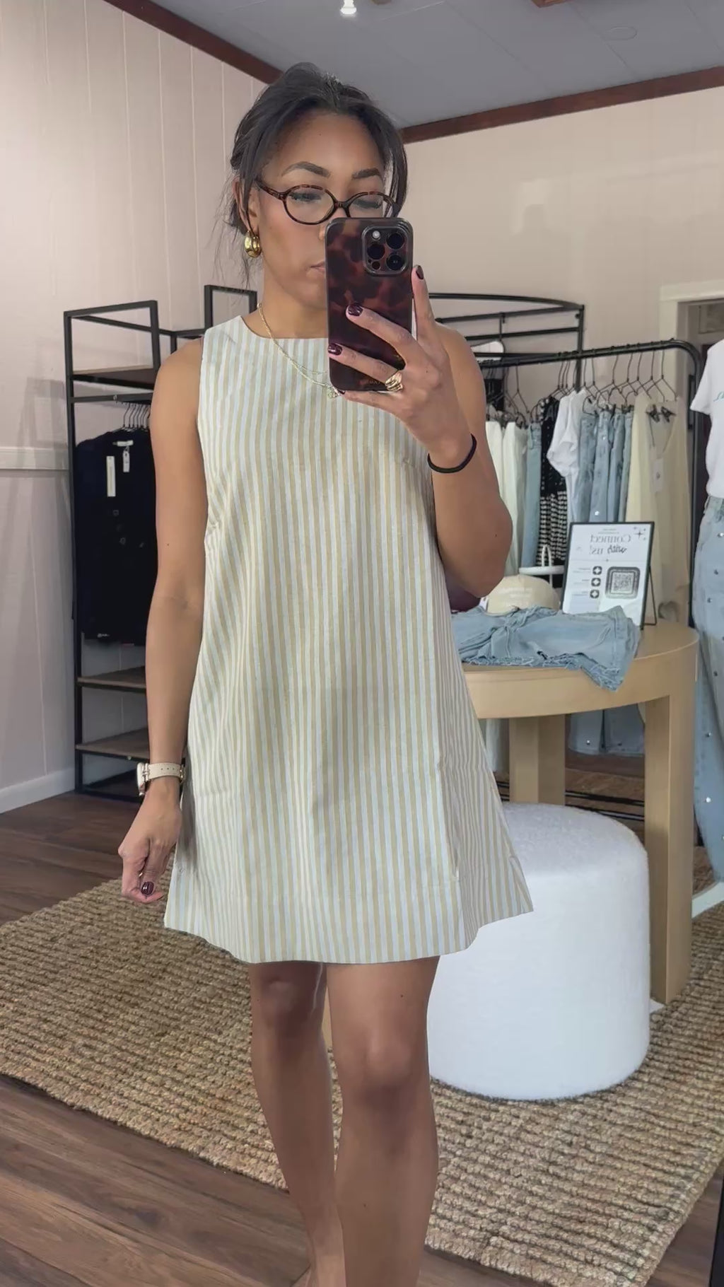 Kelly Stripe Sleeveless Shift Dress